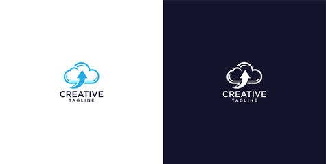 Fototapeta premium modern logo of innovative cloud software in the oil and gas sector