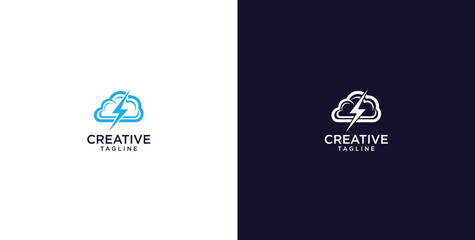 Fototapeta premium modern logo of innovative cloud software in the oil and gas sector