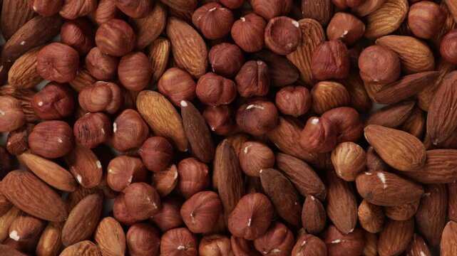 almond hazelnut nuts mix top view food