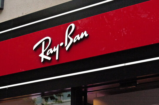 Stuttgart, Baden-W&uuml;rttemberg, Germany - July 3, 2025: Ray-Ban store in Stuttgart, Germany - Ray-Ban is a popular brand of eyeglasses and sunglasses created in 1936