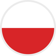 Obraz premium Poland circular flag icon, hand-drawn vector illustration, AI, EPS10, JPG, PNG formats, transparent background, creative colorful design, editable, scalable, modern national symbol