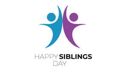 Fototapeta premium Happy Siblings Day illustration with abstract people figures love bonding relationship family unity concept celebration minimal modern flat vector design