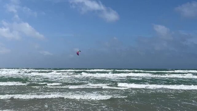 kite surfing in the sea