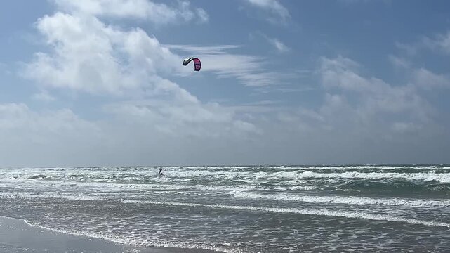 kite surfing in the sea