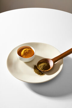 Still-life of turmeric + pepper