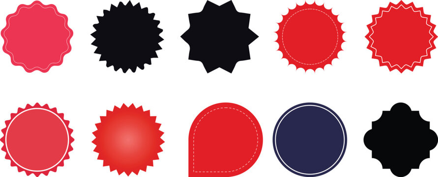 Set of vintage label and badges shape collections. Vector illustration. Black template for patch, insignias, overlay.Diverse collection of twelve solid black decorative frames and labels in various.