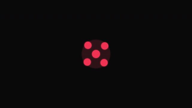 Abstract Circular Loading Spinner with Glowing Red Dots Modern UI Animation Concept on Dark Background