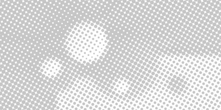 Monochrome grunge background of spots halftone. Background for prepress, DTP, comics, poster. Pop art style template.
