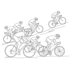 Naklejka premium Cycling, bicycle racing, sports icons, vector illustrations, athletic competition