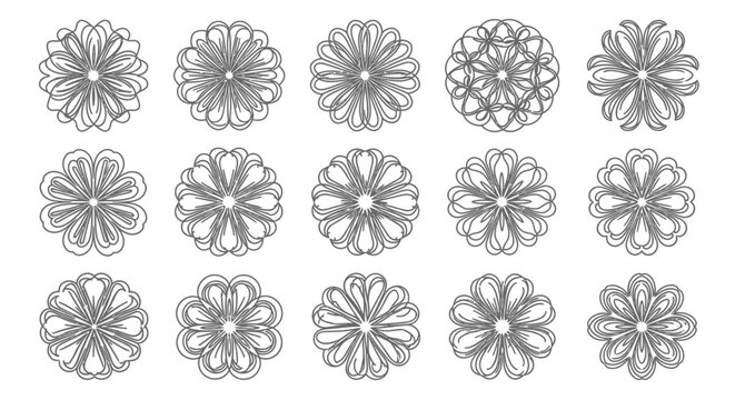Collection of Various Flower Designs.