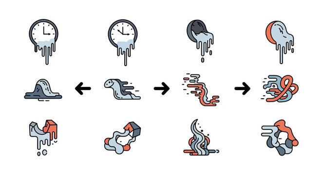 Melting clocks turning into animals.