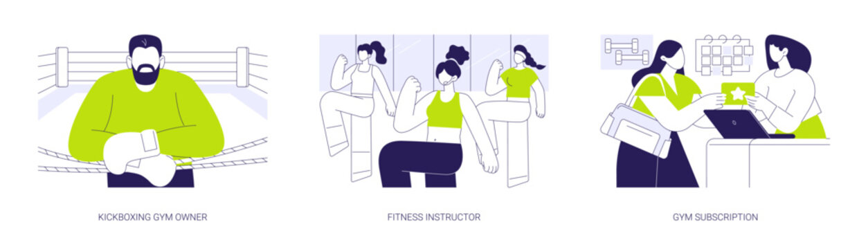 Gym owner isolated cartoon vector illustrations se