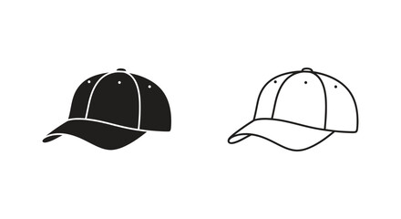 Fototapeta premium Black and white baseball caps Vector