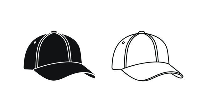 Black and white baseball caps Vector