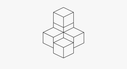 Obraz premium Stacked cubes geometric shape formation.