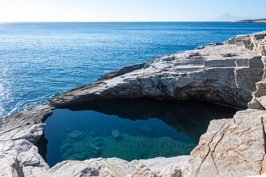 Giola Natural Pool in Thassos island, Greece