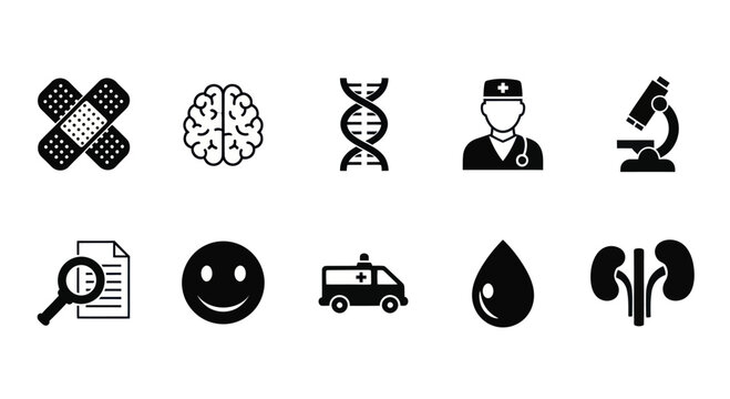Medical Icons Set: Health, Science, and Healthcare Symbols