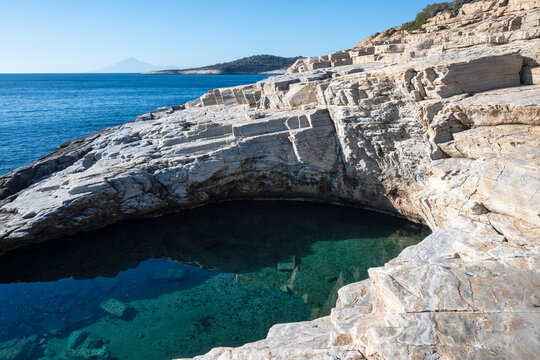 Giola Natural Pool in Thassos island, Greece