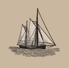 sailing ship silhouette © NikolStockArt