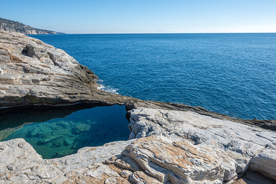 Giola Natural Pool in Thassos island, Greece