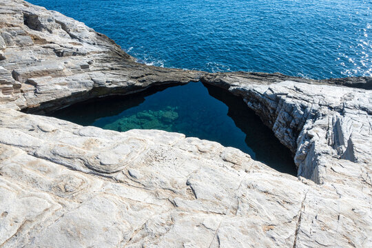 Giola Natural Pool in Thassos island, Greece