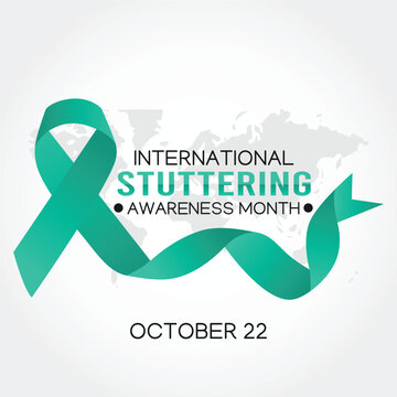 International stuttering awareness month ribbon