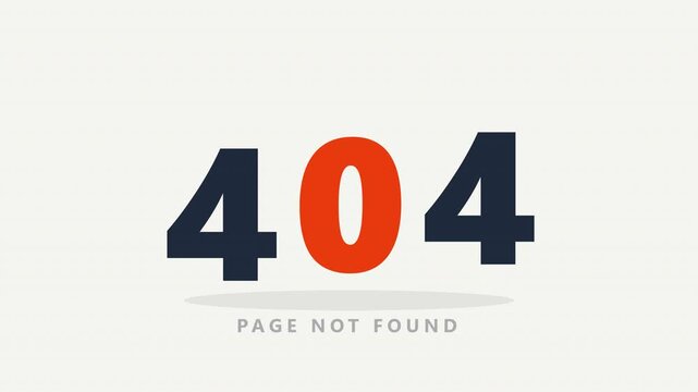Error 404 page not found with large red and black numbers on a white background