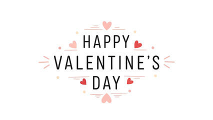 Fototapeta premium Happy Valentine's Day greeting with hearts isolated on transparent background