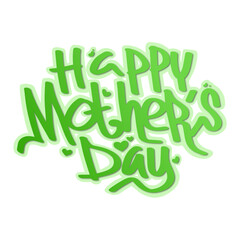 Naklejka premium Creative set of Happy Mother’s Day lettering illustrations in multiple color variations, clean and minimal layout on white background, ideal for print, merchandise, and branding