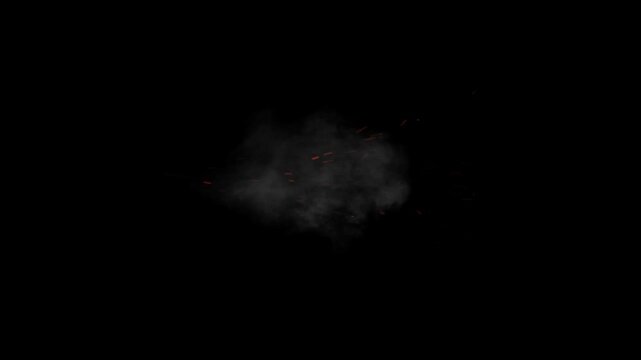 Military gun fire muzzle flash Gunshot shooting vfx on black background