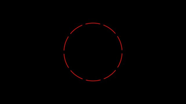 Smooth animated red ring loading loop on bright black background