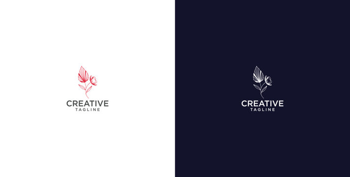 flower logo with minimalist style