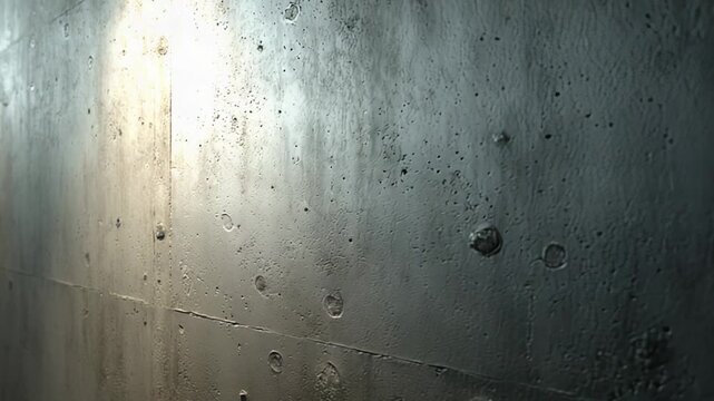 Rough weathered concrete wall with pitted, cracked, and distressed surface texture forming a grunge industrial background ideal for architecture, design, and urban backdrops