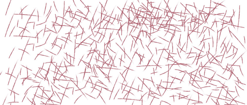 Red lines scattered randomly on white background  abstract texture