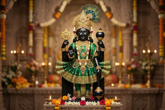Lord Krishna Dwarkadhish Darshan &ndash; Hindu Devotional Wallpaper 4K Image