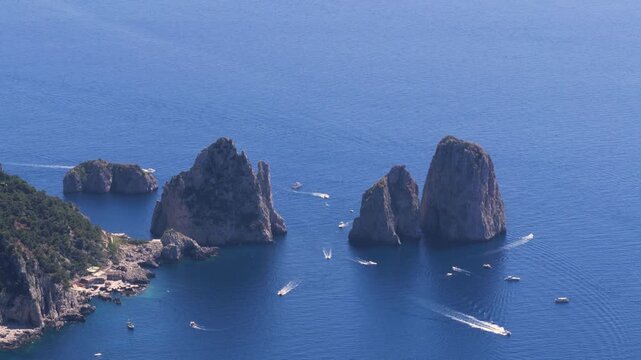 Faraglioni di Capri rock formations in Capri, Italy