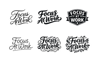 Obraz premium focus at work vintage label set