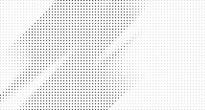 Isolated halftone pattern on transparent background