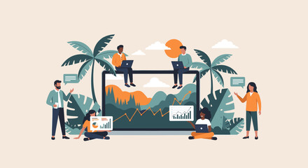 A person stands confidently with hands on hips, exuding a sense of independence and self-assurance. © tordi