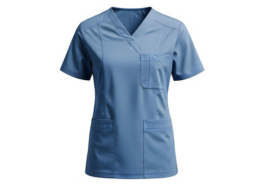 A blue scrub top for medical professionals isolated on transparent background, png
