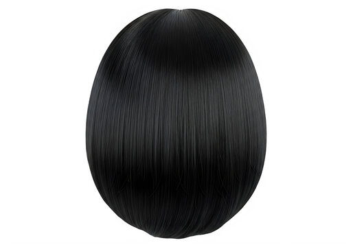 A black toupee for men isolated on transparent background, png