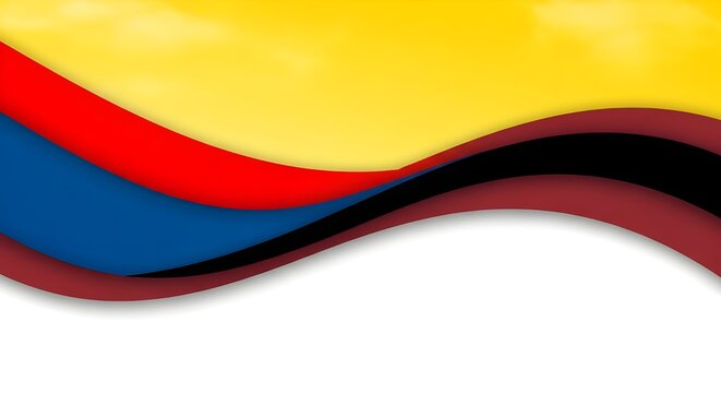 colombia flag colors waving abstract design