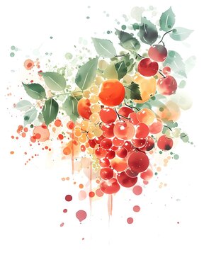 Soft watercolor fruit spla