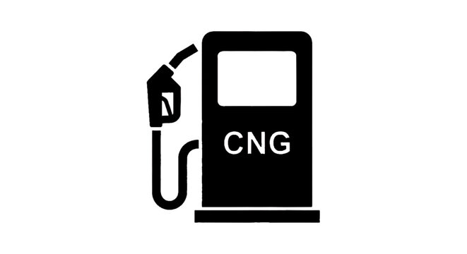 Vector illustration&nbsp;of cng fuel pump icon, compressed natural gas station symbol on a transparent background