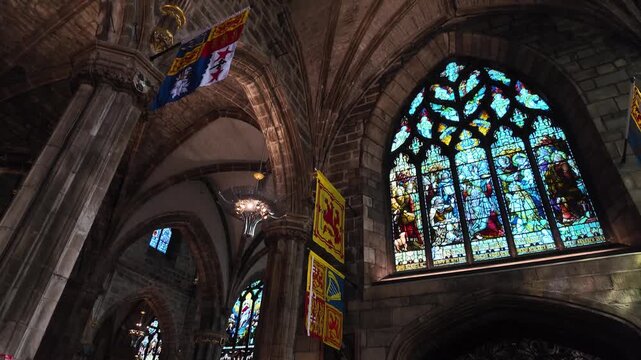 St Giles' Cathedral interior in Edinburgh, Scotland, United Kingdom