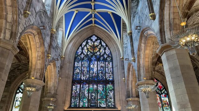 St Giles' Cathedral interior details in Edinburgh, Scotland, UK
