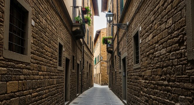 Narrow stone alleyway architecture