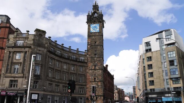 Tolbooth Steeple tower in Glasgow, Scotland, United Kingdom