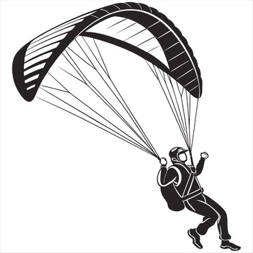 Person paragliding in the air.