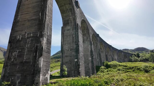 Glenfinnan Viaduct railway bridge in Scotland, United Kingdom